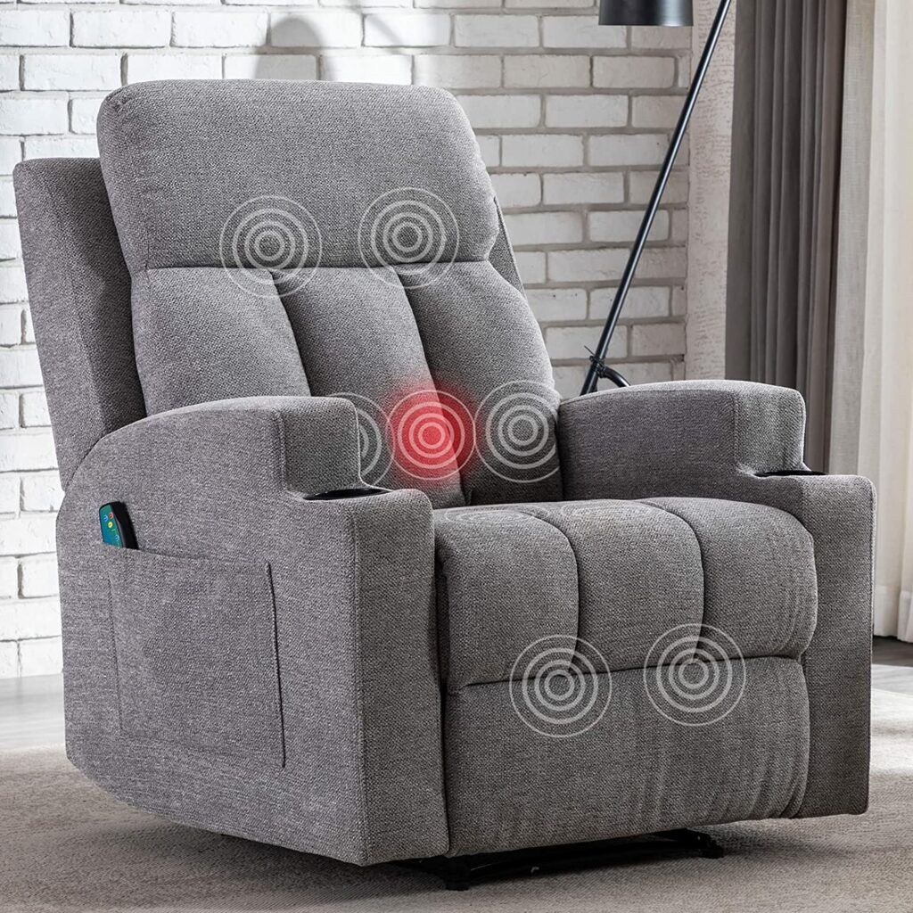 Recliner Reading Chair - Best Recliners for Bad Backs - ANJ HOME Massage Recliner Chair