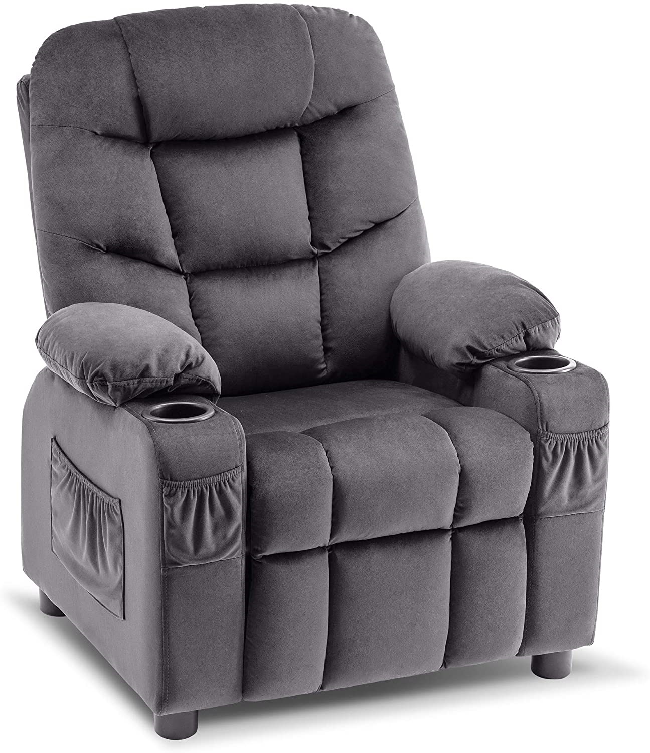 Mcombo Big Kids Recliner Chair with Cup Holders for Boys and Girls Room, 2 Side Pockets