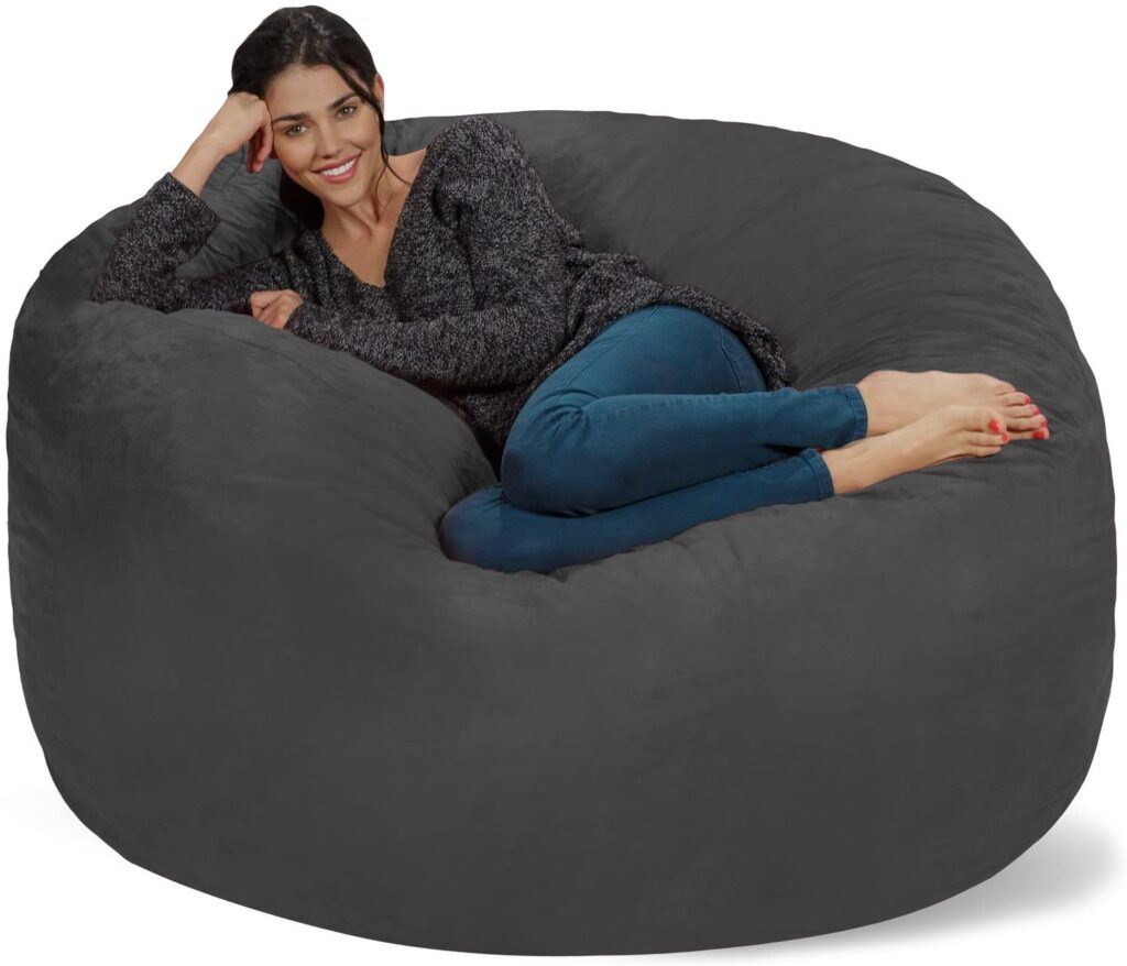 Sofa Alternatives - Chill Sack Bean Bag Chair Giant 5 ft Memory Foam Furniture Bean Bag
