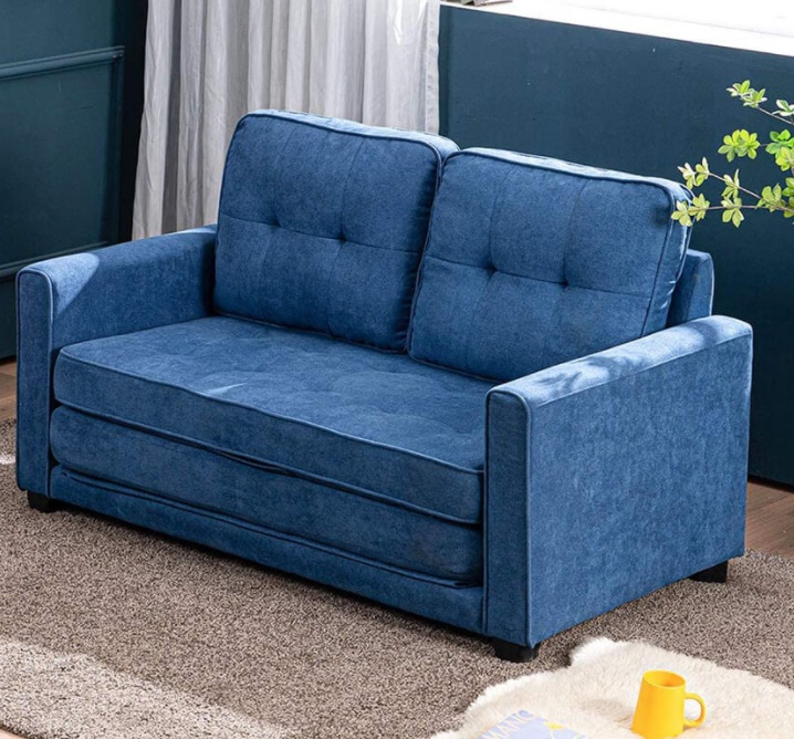 Best Fabric Reclining Loveseats - Modern Sofa Bed Mid-Century Upholstered Fabric Loveseat Sofa Folding Recliner Lounge Futon Couch