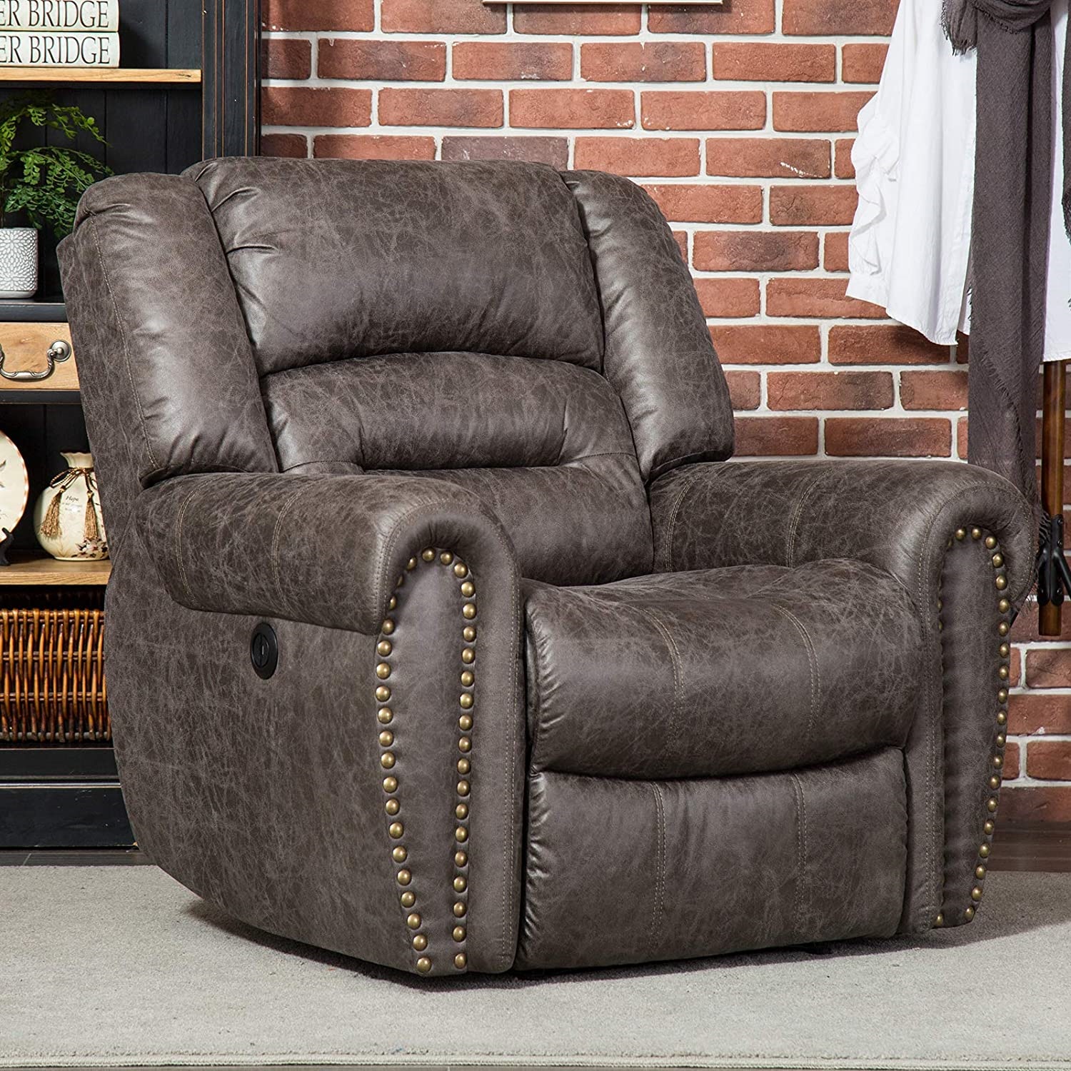 ANJ Electric Recliner Chair With Breathable Bonded Leather
