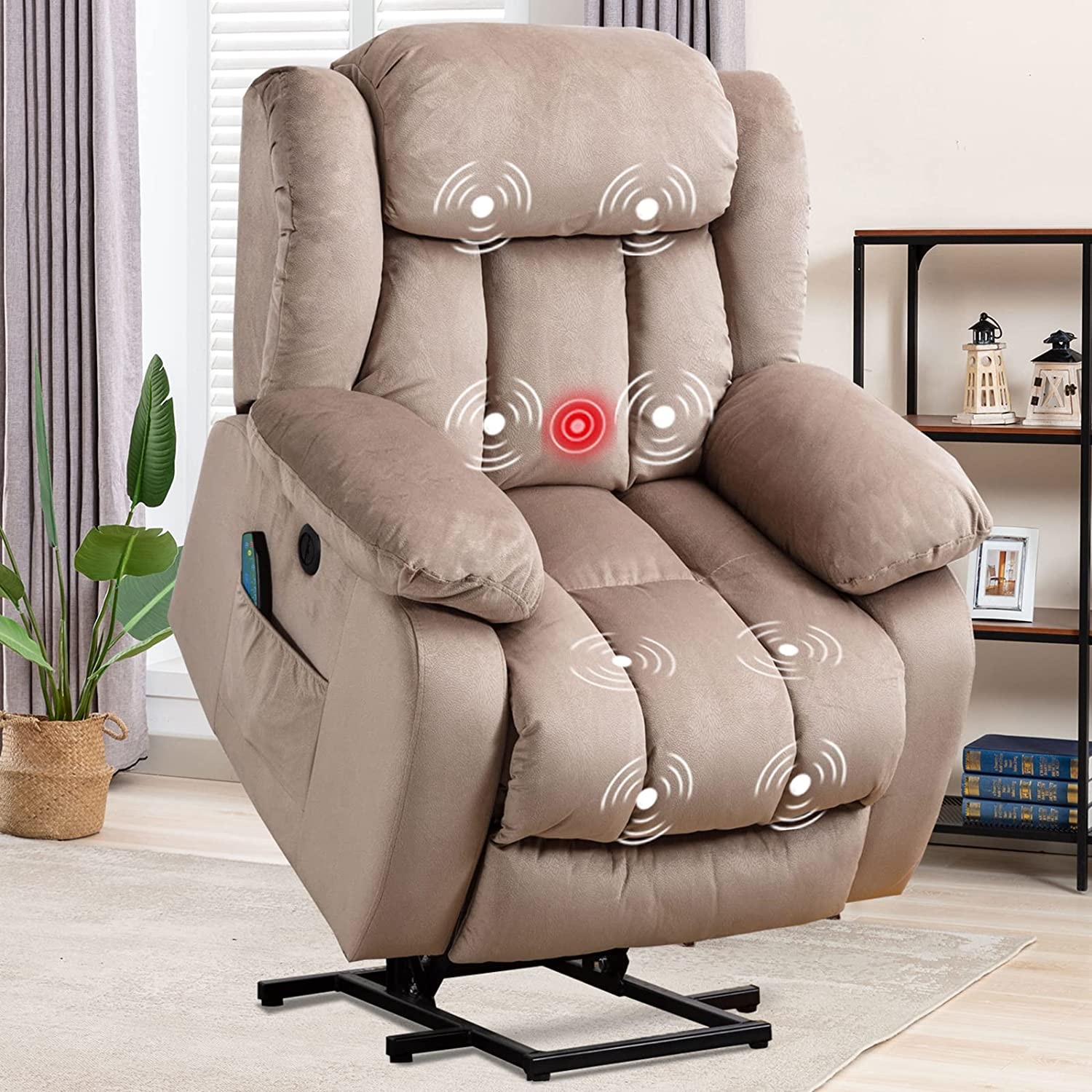 ANJ Power Massage Lift Recliner Chair with Heat & Vibration for Elderly