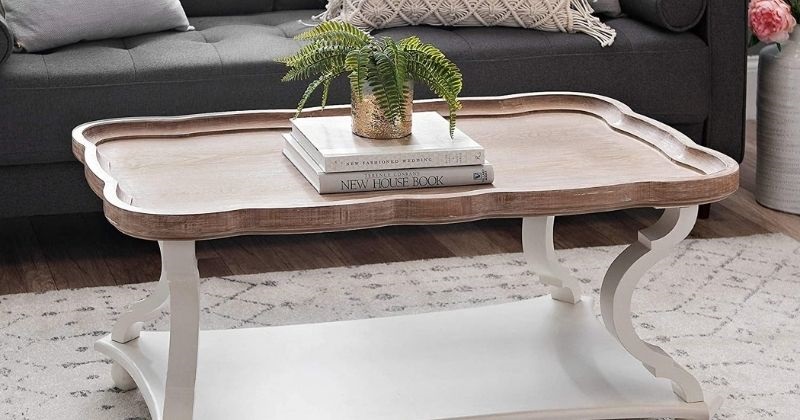 COZAYH Rustic Farmhouse Cottagecore Coffee Table