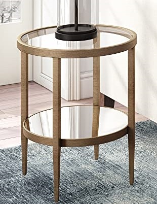 Mirrored Glass Basket Table