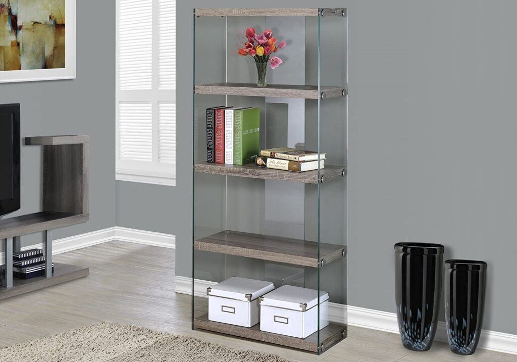 How to Style Bookshelves - Bookcase With Wood and Glass