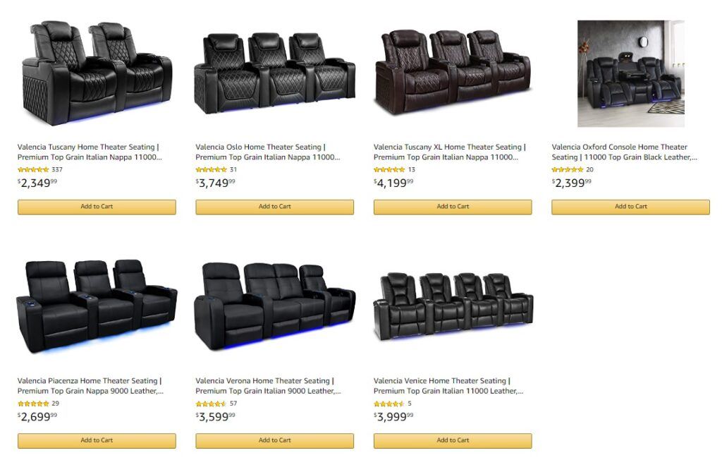 Valencia Piacenza Home Theater Seating Review - Valencia Additional Home Theater Seating