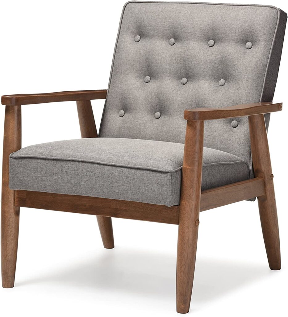 Types of Living Room Chairs - Baxton Studio BBT8013-Grey Chair armchairs