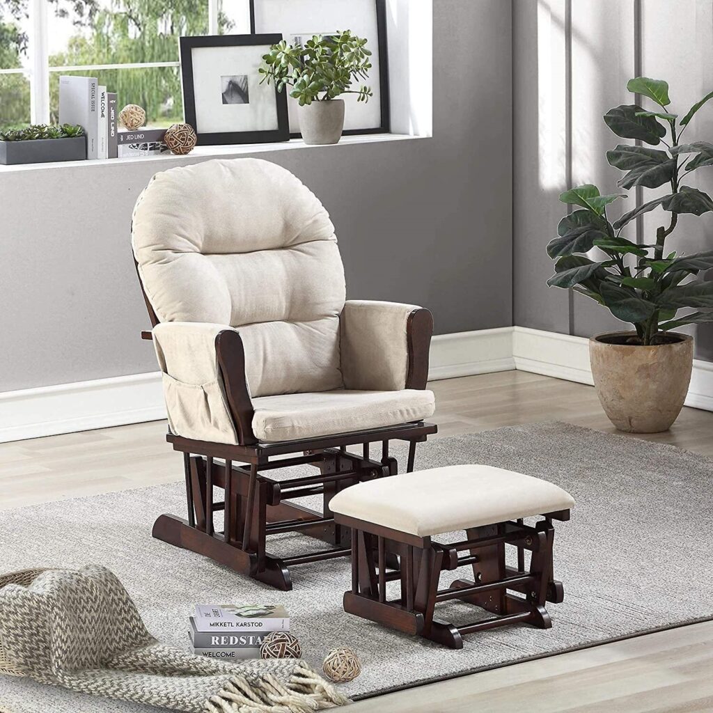 Best Rocking Chairs for the Nursery - Brisbane Glider and Ottoman Set