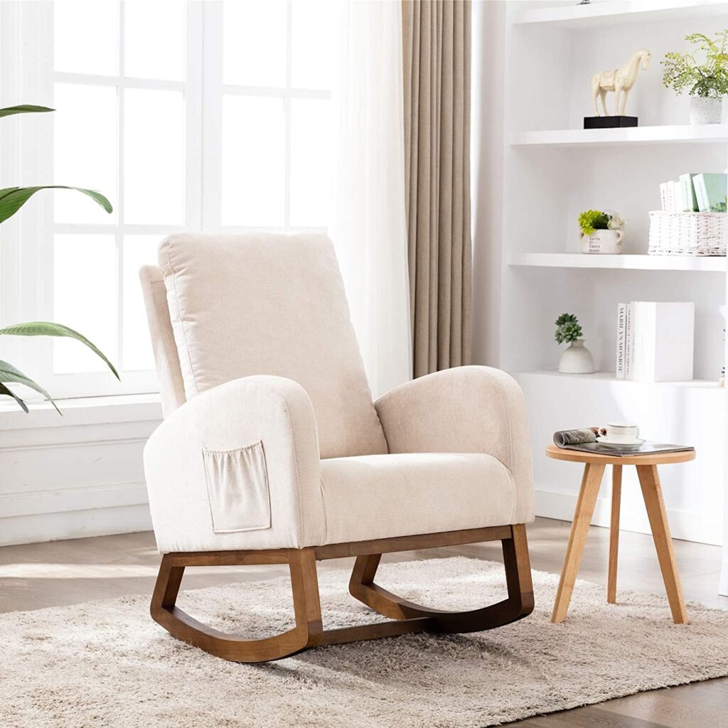 Best Rocking Chairs for the Nursery - Dolonm Rocking Chair Mid-Century Modern Nursery Rocking Armchair