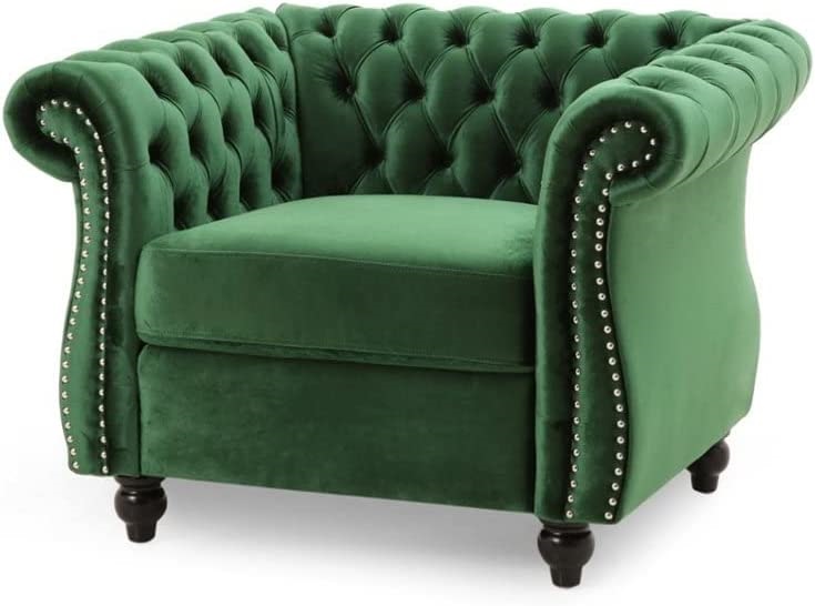 Types of Living Room Chairs - Leila Chesterfield Velvet Club Chair