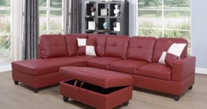 Burgundy Leather Couch - Beverly Fine Furniture Sectional Sofa