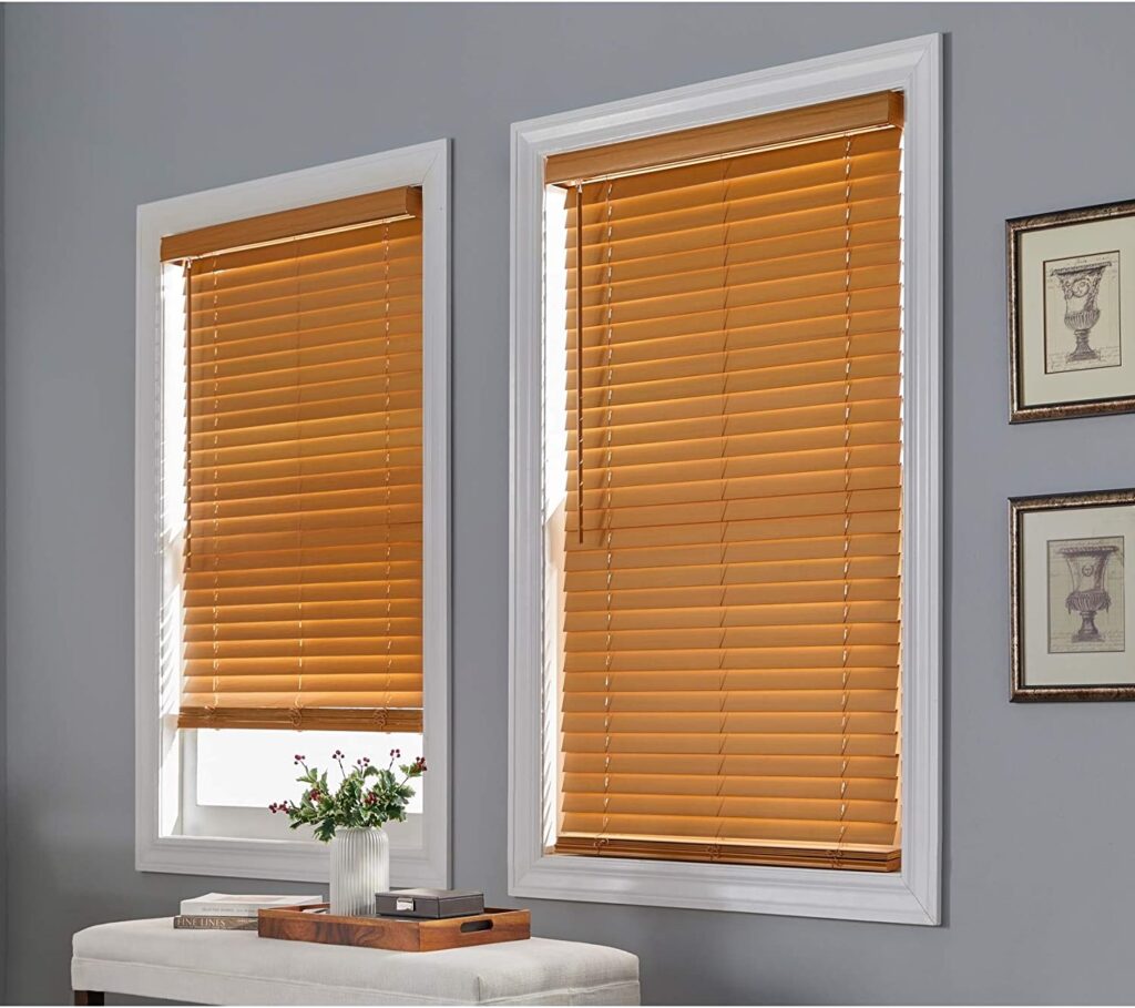 Wood Armchairs - BrylaneHome Faux Wood Cordless Blinds