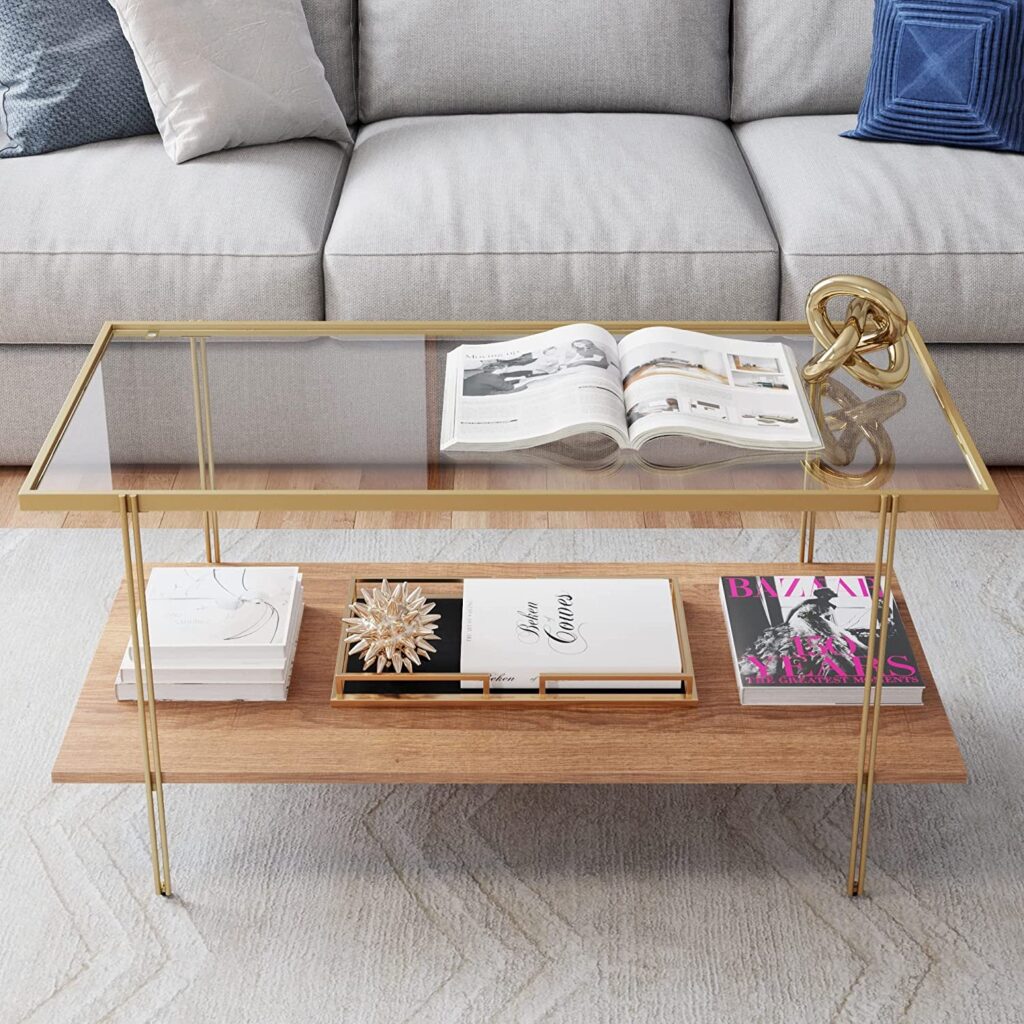 Coffee Table for a Reclining Sofa - Nathan James Asher Mid-Century Rectangle Coffee Table