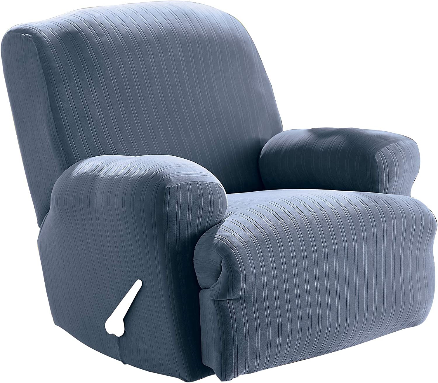 Surefit Home Décor Pinstripe Box Cushion Recliner Chair One Piece Slipcover