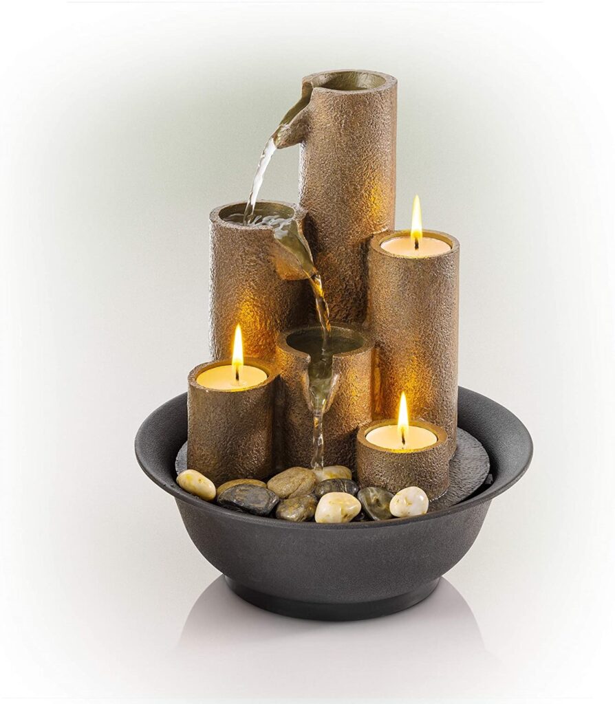 Relaxation Fountains - Alpine Corporation Tiered Column Tabletop Fountain