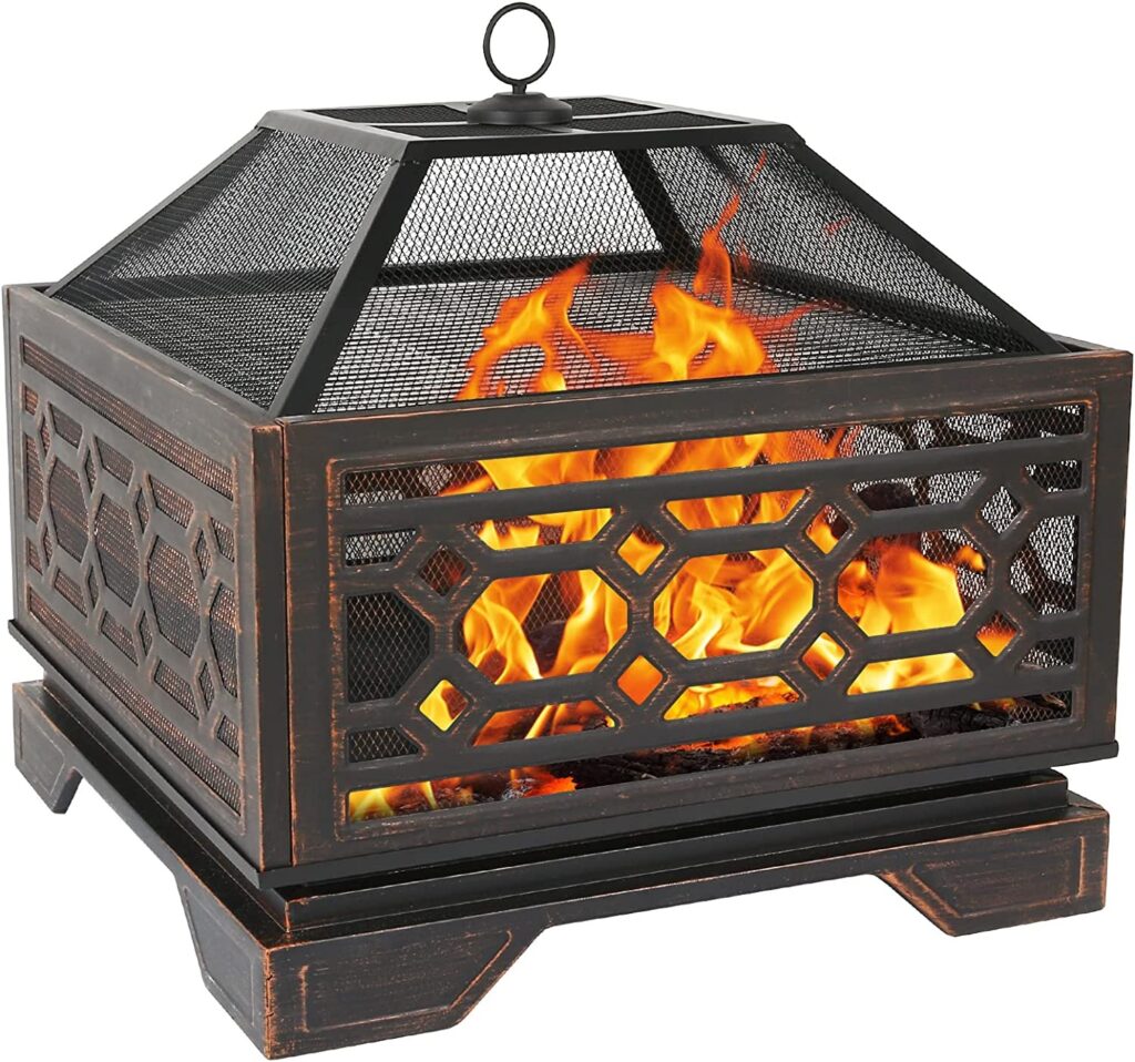 Best Rated Outdoor Fire Pits - Hykolity 26 Inch Outdoor Fire Pit Square