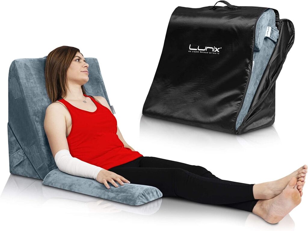 The Best Pillow for Sitting up in Bed - Lunix LX6 3pcs Orthopedic Bed Wedge Pillow Set