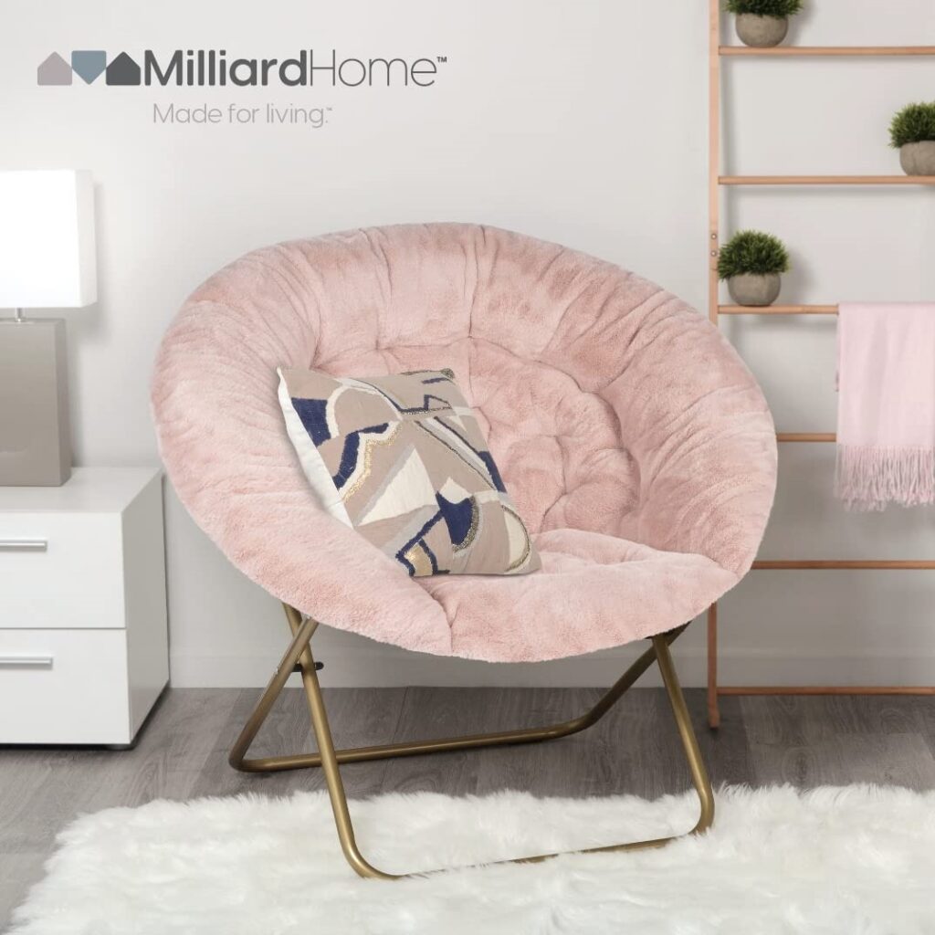 Corner Chairs for the Bedroom - Milliard Cozy Chair/Faux Fur Saucer Chair for Bedroom