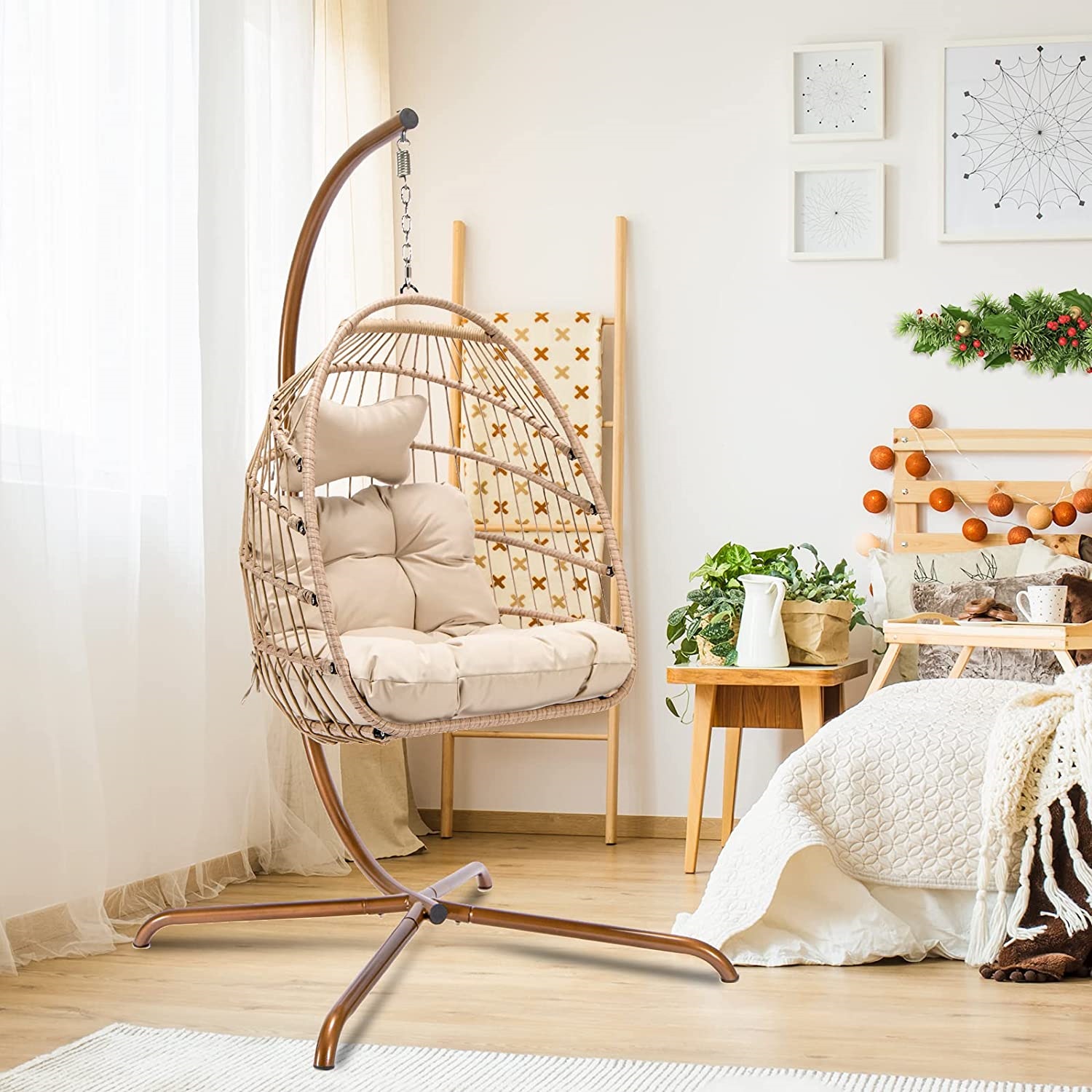 NICESOUL Swing Egg Chair with Stand