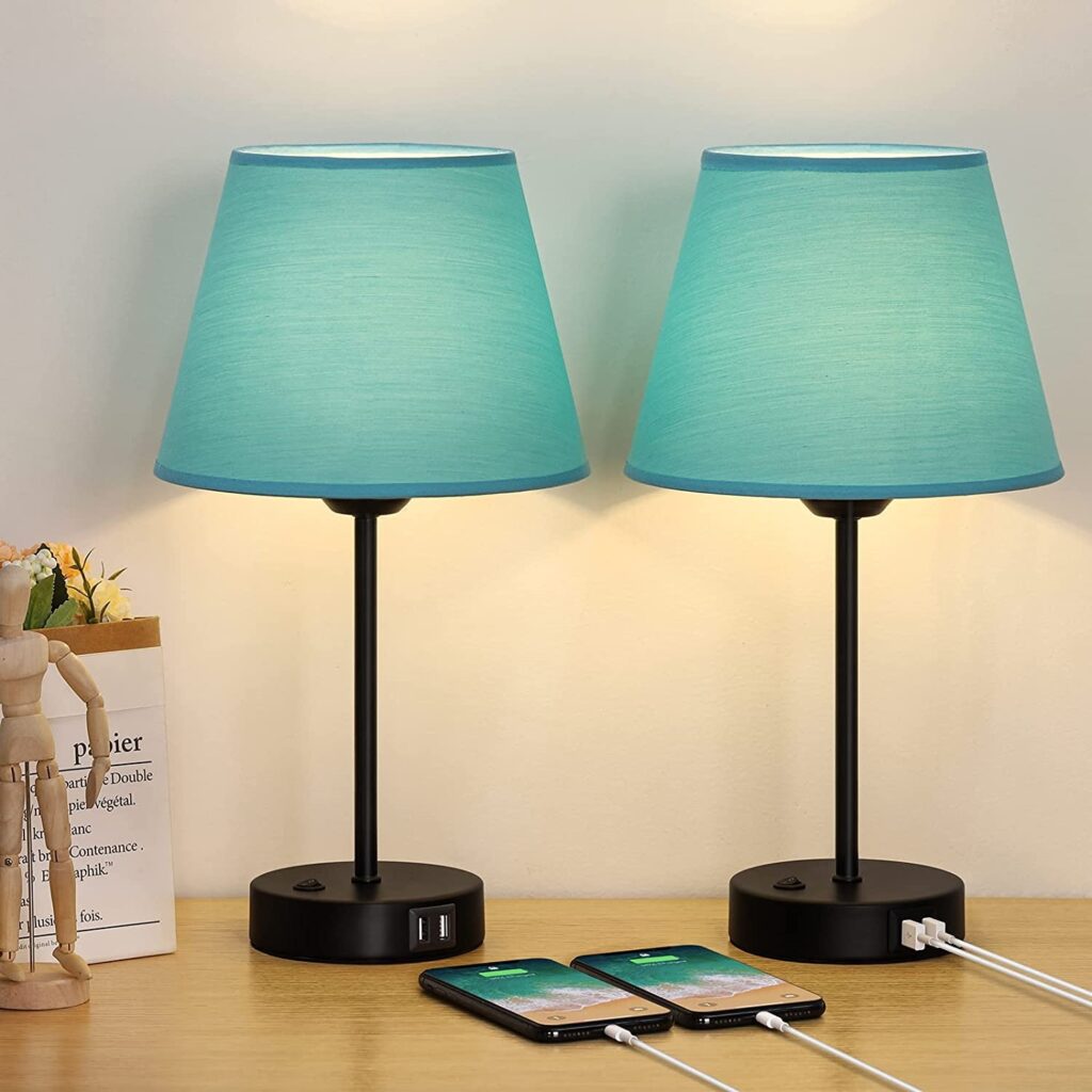 Teal Living Room Décor Ideas - Teal Table Lamps