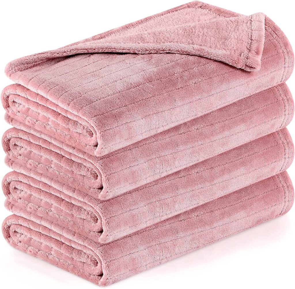Best Fabric for Baby Blanket - JaGely 4 Pcs Flannel Fuzzy Baby Blankets Toddler Blankets