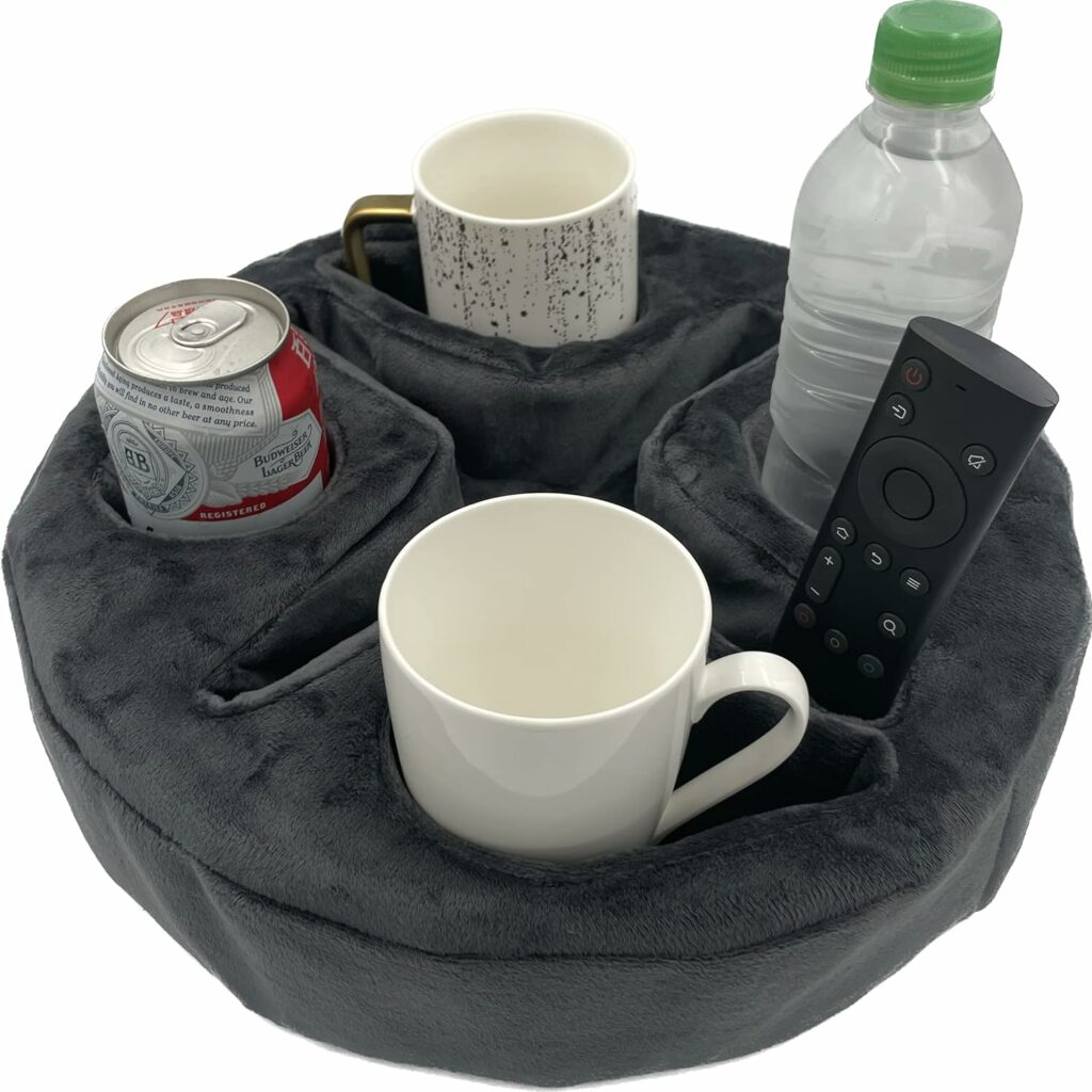 Couch and Bed Cup Holder Pillow, Sofa Organizer Caddy