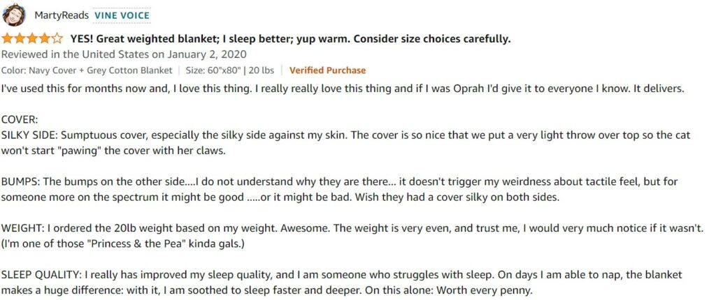 Marty Reads Weighted Blanket Review