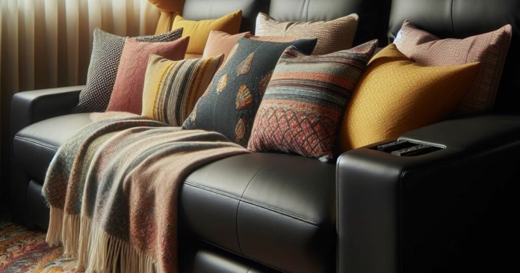 Decorating Home Theater Seating with pillows