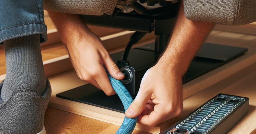 Securing a Cord Underneath a Recliner using Cable management sleeve FB Image