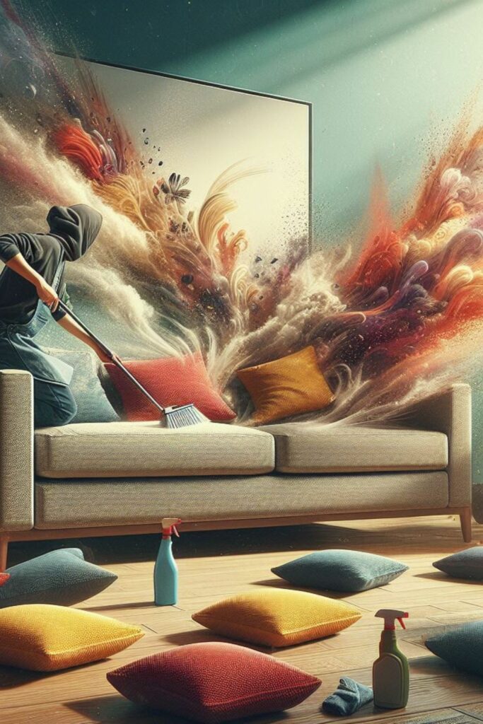 person-cleaning-couch-cushions-digital-art-Pinterest Image