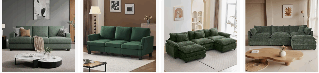 Deep Green Sofa