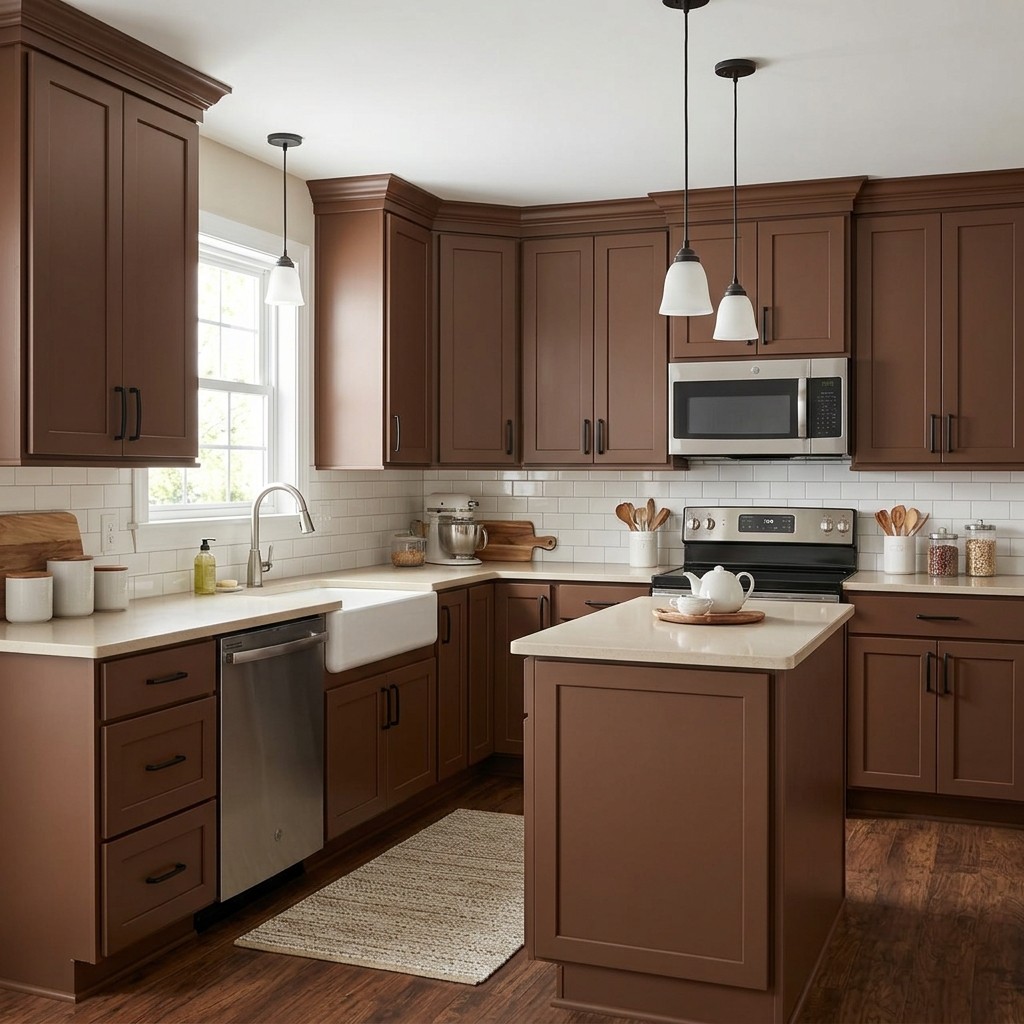Brown Painted Kitchen Cabinets Ideas