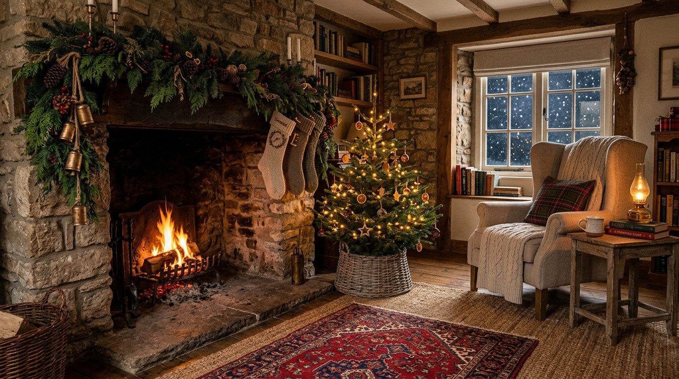 Cozy Cottage Christmas Decor Idea Featured Image
