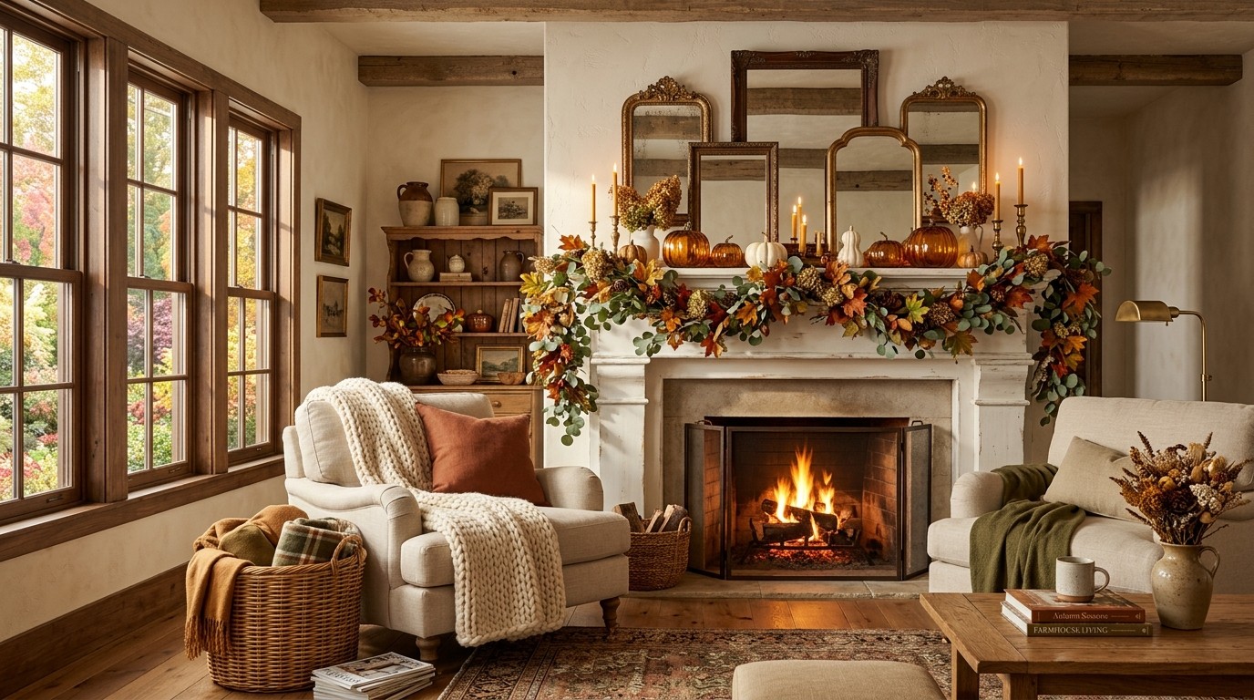 Fall Mantel Decorating Ideas Featured Image