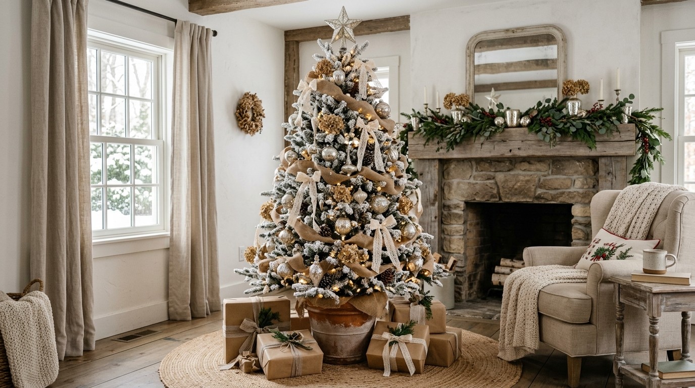 French Country Christmas Tree Ideas Featured Image